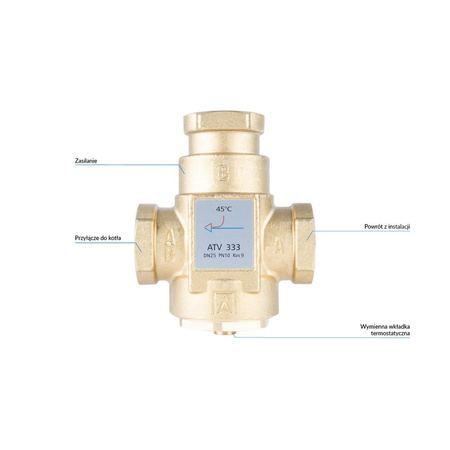 Zawór bezpieczeństwa AFRISO ATV 333 mosiądz GW x GW 1''