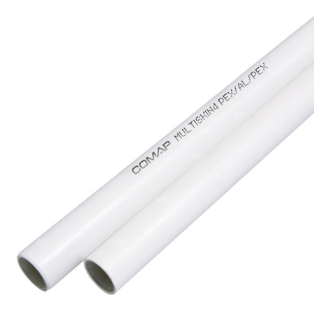 Rura PE-Xc/AL/PE-Xc COMAP MultiSkin4 50 mm x 4 mm, izolacja kolor biały - sztanga 5m wielowarstwowa gładka
