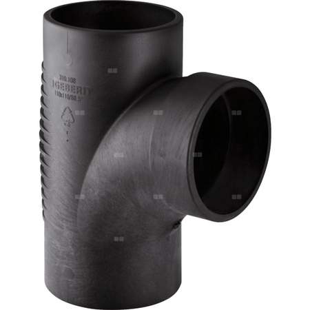Trójnik GEBERIT Silent-db20 88.5' PE 110 mm x DN 100 x 110 mm x 110 mm (króciec z tworzywa sztucznego do spawania/zgrzewania x króciec z tworzywa sztucznego do spawania/zgrzewania x króciec z tworzywa sztucznego do spawania/zgrzewania), kolor czarny