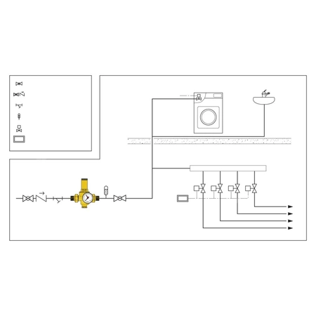 Regulator ciśnienia z wymiennym wkładem z możliwością przyłączenia manometru 1/4" gwint wewnętrzny 1 1/4"