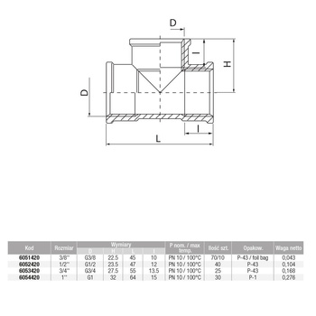 Trójnik VALVEX Twist mosiądz 3/4'' GW