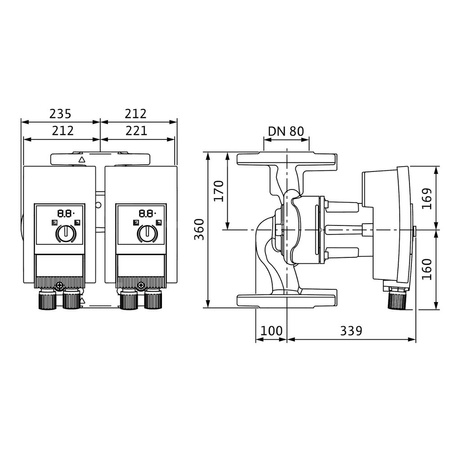 Pompa obiegowa WILO Yonos MAXO-D 80/0,5-6 PN10 1 x 230 V 50/60 Hz, PN 10/10bar