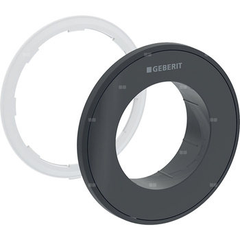 Rozetka Geberit do zdalnego uruchamiania spłukiwania typ 10, okrągły, przycisk podtynkowy: Rozetka: czarna, Pierścień ozdobny: czarny mat