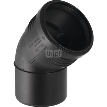Kolano GEBERIT Silent-PP, PP / PP, 32 mm (końcówka wciskowa x mufa wciskowa), (głębokość: 10 mm) z uszczelką