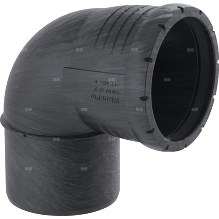 Kolano 87.5' GEBERIT Silent-Pro, PP mx, 75 mm (mufa wciskowa x końcówka wciskowa)