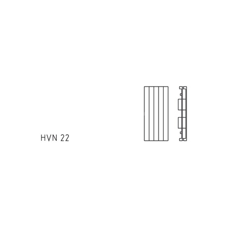 Grzejnik płytowy typ 22 KERMI HVN wym. 600 x 140 mm, kolor biały, moc 227 W