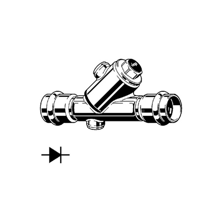 Zawór odcinający VIEGA 23394 (stan surowy) 1 1/2'' (40) 42 mm mz x mz, max. 90'C