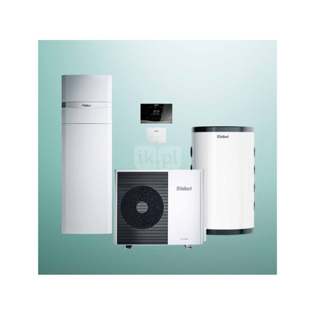 Pakiet Systemowy OZE - Pompa ciepła powietrzna powietrze-woda monoblok VAILLANT VWL 35/6A aroTHERM plus 3.6 kW 400 V + Centrala grzewcza uniTOWER VIH QW 190/6E + Zasobnik buforowy VP RW 45/2B + Regulator sensoCOMFORT VRC 720