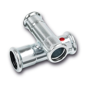 Czwórnik SANHA Therm dwupłaszczyznowy spawany stal 28 mm x 28 mm x 15 mm x 15 mm, zw x zw x zw x zw