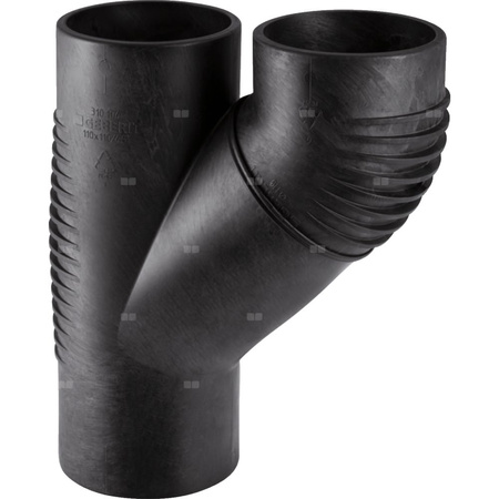 Trójnik GEBERIT Silent-db20 PE 110 mm (króciec z tworzywa sztucznego do spawania/zgrzewania x króciec z tworzywa sztucznego do spawania/zgrzewania x króciec z tworzywa sztucznego do spawania/zgrzewania), kolor czarny