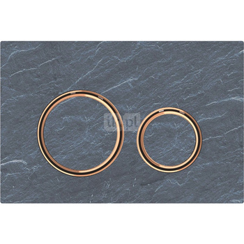 Przycisk uruchamiający Geberit Sigma50, przedni, łupek Mustang, pierścienie: czerwone złoto, okrągły