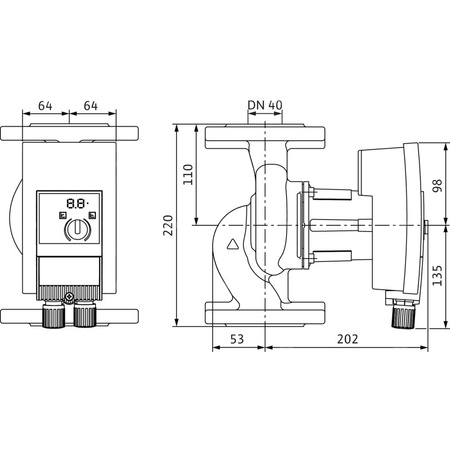 Pompa obiegowa WILO Yonos MAXO-Z 40/0,5-8 PN6/10 1 x 230 V 50/60 Hz, PN 6/10bar