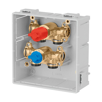 Grupa z zaworami odcinającymi do wody użytkowej z możliwością kontroli
