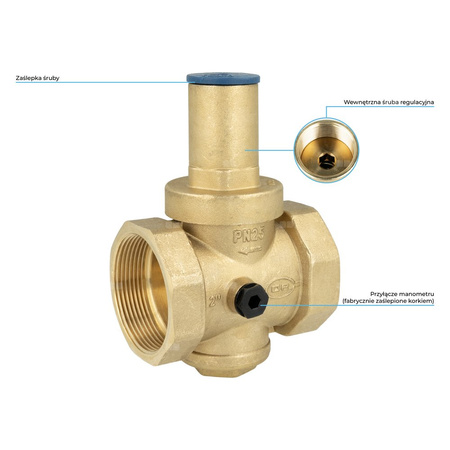 Standardowy reduktor ciśnienia wody BPR 406, GW G2'', 1 ÷ 5,5 bar
