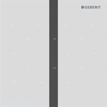 Elektroniczny zawór spłukujący Geberit do pisuaru, zasilanie bateryjne, Typ 40, stal nierdzewna biały mat, prostokątny