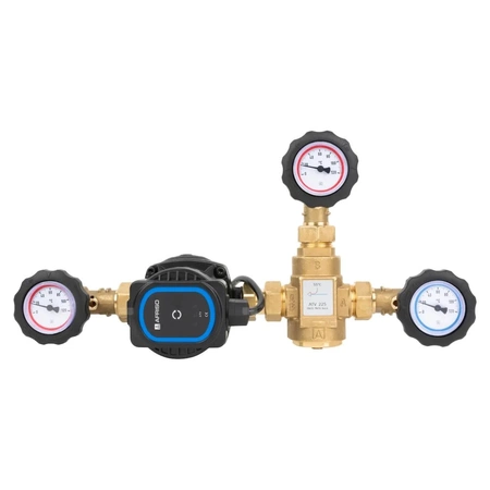 Grupa ochrony powrotu kotła BTA 110 AP z zaworem temperaturowym ATV, 3x GW G1'', 55 st. C, Kvs 6, AFRISO APH 15-7/130
