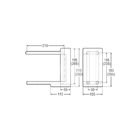 Blok przyłączeniowy do grzejnika wyposażenie, Skrzynka izolacyjna, rura ze stali nierdzewnej d15, nr wzoru 1097.6 d: 15 H: 255