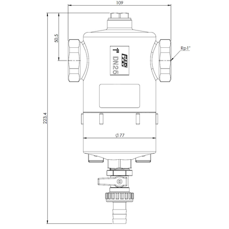 Separator AFRISO FAR 212, do C.O., do klimatyzacji, 10 bar / 110'C, 1'' (GW)Instalacje i źródła ciepła