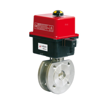 Zawór odcinający kulowy ze stali nierdzewnej typ 221/223, kołnierzowy z napędem elektrycznym 24V AC/DC, Pnom=1.6MPa, Tmax=180C DN 50