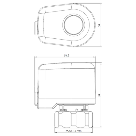 Siłownik termoelektryczny 24 V AC/DC z wył. pomocniczym, NC AFRISO TSA-03 gwint M30x1,5 mm