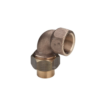 Złącze przejściowe 90' VIEGA 94096G Jednoczęściowy, mosiądz / brąz, 22 mm x 1'' (lut wewnętrzny x GW metryczny)