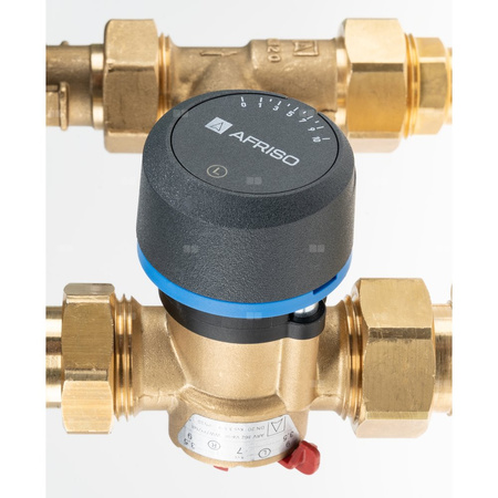 Grupa pompowa AFRISO BPS 961 AP GZ x GW 1'' x 3/4'', z zaworem mieszającym, z zaworem termostatycznym, z pompą obiegową AFRISO APH 160 15-7/130 mm