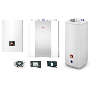 Pakiet - Kocioł gazowy jednofunkcyjny WOLF FGB-24 kondensacyjny wiszący 5.3 - 20.7 kW + Czujnik c.w.u. + RegulatorBM-2 + RekuperatorCWL 300P + Zasobnik c.w.uVulcan 120L stojący