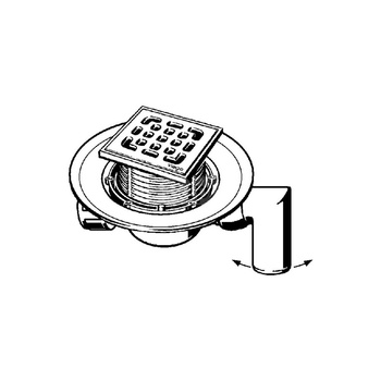 Wpust VIEGA 49353 z 1 przyłączem DN 50, odpływ poziomy, kratka 100x100mm stal