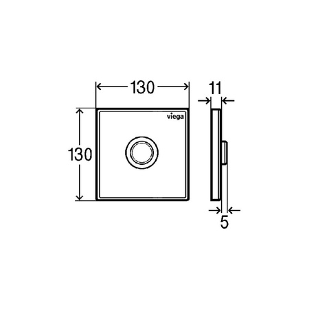 Przycisk uruchamiający do pisuaru Prevista Visign for Public 11 stal nierdzewna, nr wzoru 8631.2 płytka maskująca: stal nierdzewna szczotkowana klawisz: stal nierdzewna polerowana