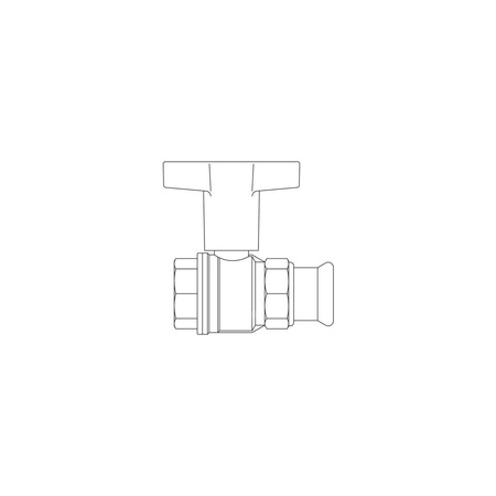 Optibal, zawór kulowy, DN 20, przyłącze prasowane 22mm x 3/4 GW, z mosiądzu, wydłużone pokrętło z tworzywa