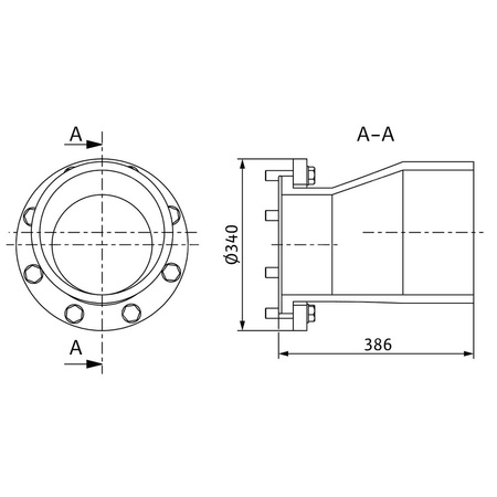 Króciec kołnierzowy tworzywo sztuczne dł.540mm szer.380mm DN 200/PE-HD 280x16 WILO