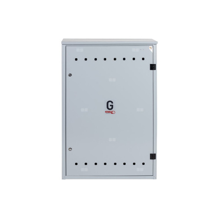 Punkt redukcyjno-pomiarowy na 3-4 gazomierzy G4/G6, w pionie, w skrzynce metalowej - popielaty