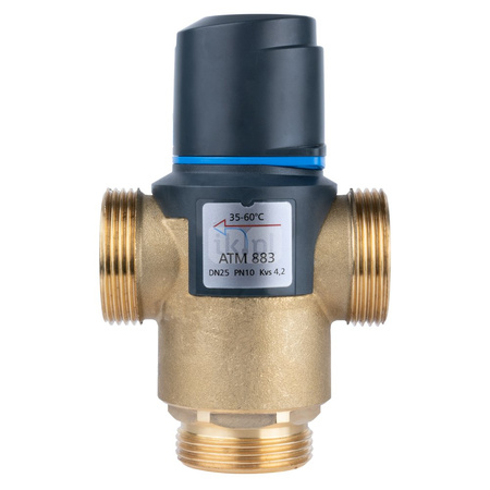 Zawór regulacyjny termostatyczny do wody ciepłej AFRISO ATM 883 mosiądz GZ 1 1/4'', DN 25, zakres temp. 35...60'C, Kvs 4.2m3/h, max. 110'C, max. 10bar
