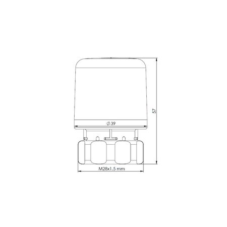 Siłownik termoelektryczny TSA-02, GW M28x1,5 mm, 230 V AC, NC