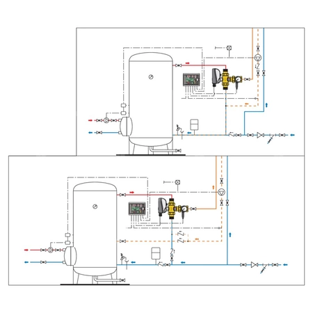 LEGIOMIX Elektroniczny zawór mieszający z programowalną dezynfekcją termiczną i dezynfekcją kontrolną - 24 V, 1"