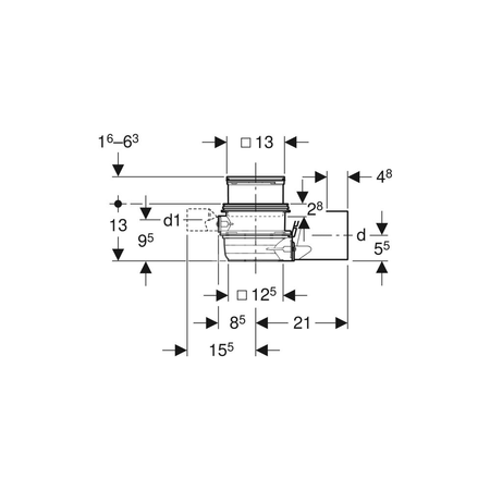 Kratka szczelinowa Geberit z ramką kratki, do wpustu podłogowego Varino i wpustu Varino 13 x 13 cm