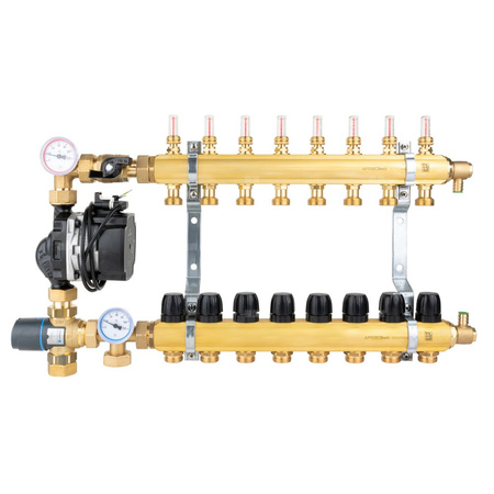 Grupa pompowa AFRISO BTU 501 nakrętka x nakrętka 1'' x 1'', z zaworem mieszającym, z pompą obiegową Grundfos UPM3 Auto