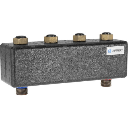 Rozdzielacz do instalacji c.o. AFRISO KSV 90-2 HW GZ 1'', 2-obieg. Nakrętka 1'', max. 50 kW