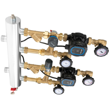 Grupa pompowa AFRISO BPS 961 AP GZ x GW 1'' x 3/4'', z zaworem mieszającym, z zaworem termostatycznym, z pompą obiegową AFRISO APH 160 15-7/130 mm