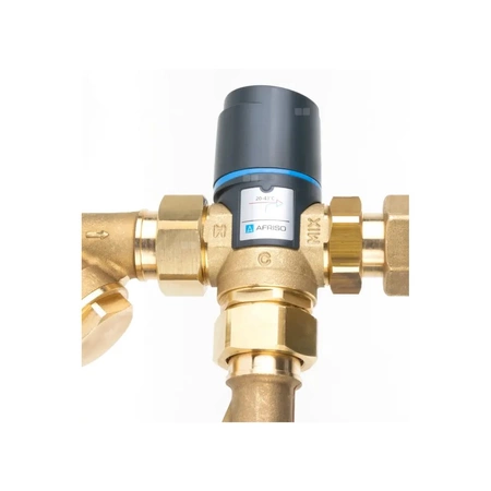 Grupa pompowa AFRISO BPS 901 AP GZ x GW 1'' x 3/4'', z zaworem termostatycznym, z pompą obiegową AFRISO APH 160 15-7/130 mm