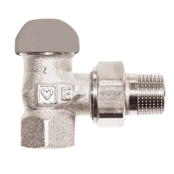 Zawór grzejnikowy termostatyczny HERZ TS-90-E kątowy, połączenie 1/2'' (niklowanie)