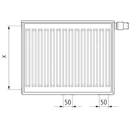 Grzejnik płytowy typ 12 KERMI X2 Profil-Vplus, prawy, z osłonami wym. 900 x 1300 mm, kolor biały, moc 2240 W