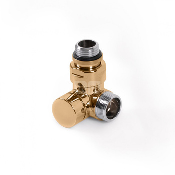 Zawór odcinający 3-osiowy CYLINDER, Lewy, GZ 1/2"-GZ 24-19, Złoty, (V74210HSX)