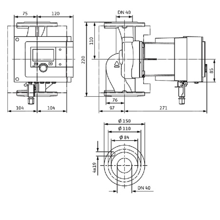 Pompa obiegowa WILO Stratos MAXO 40/0,5-8 PN16 1 x 230 V 50/60 Hz, PN 16/16bar