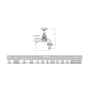 Zawór wodny VALVEX Viking GZ 3/4'' x szybkozłączka do węża 15,5 mm