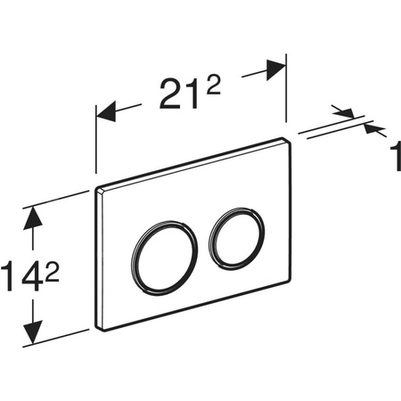 Przycisk uruchamiający Geberit Omega20, przedni/górny, chrom bł.-chrom mat-chrom bł., prostokątny