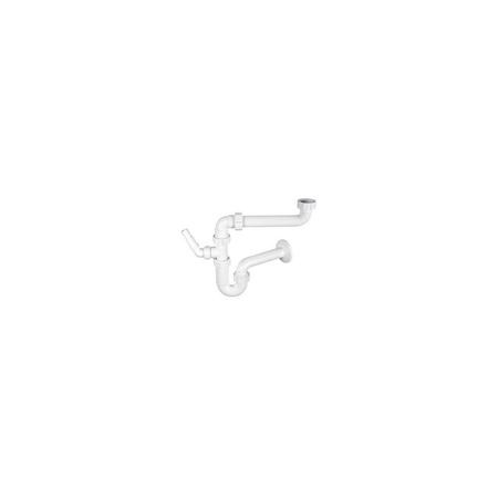 Syfon umywalkowy rurowy 11/4"x32mm ,bez spustu z przedłużką i podłączeniem pod pralkę