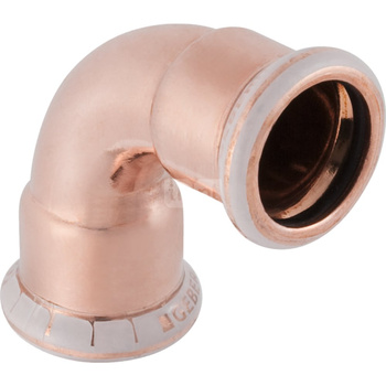 Kolano 90' GEBERIT Mapress Kupfer, miedź, 42 mm, DN 40 x 42 mm x DN 40 (mufa zaprasowywana x mufa zaprasowywana), (głębokość: 46 mm) z uszczelką