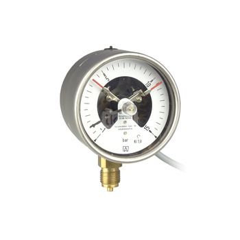 Manometr z rurką Bourdona AFRISO RF kontaktowy magnetyczny MK1 -1/9 bar G1/2B radialne fi 100 mm, kl. 1,0%