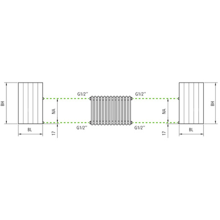 Grzejnik płytowy typ 22 KERMI HVN wym. 1800 x 1260 mm, kolor biały, moc 4880 W